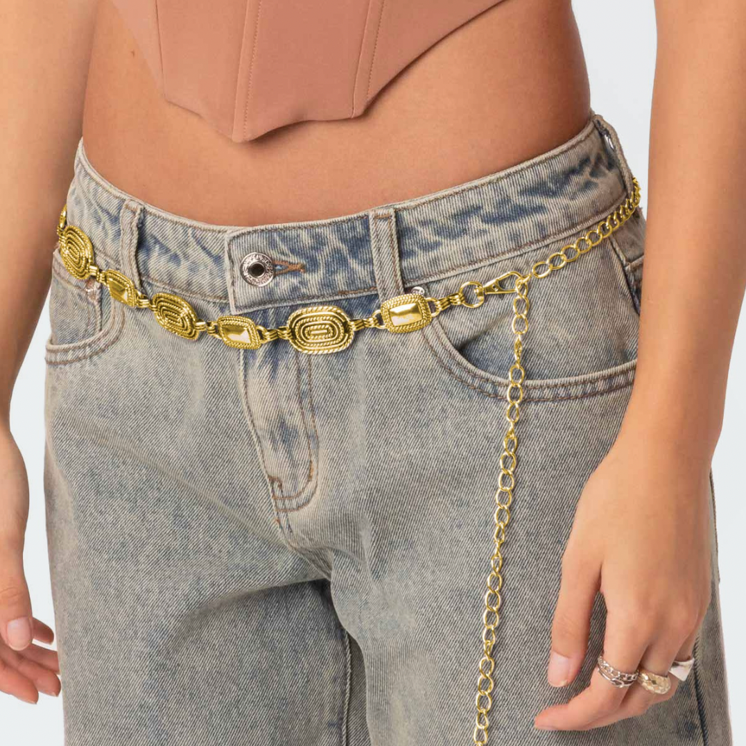 Chic Golden Tone Chain belt