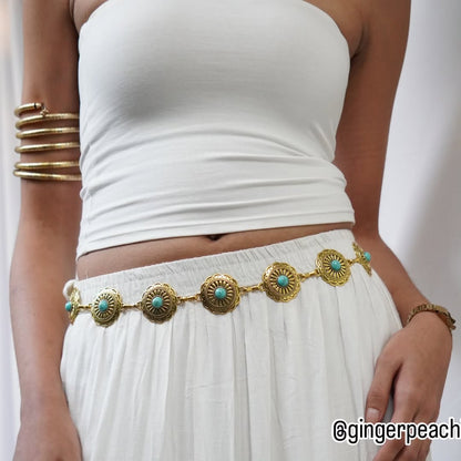 Boho Turquoise beads fashion belt