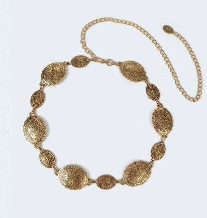 Chic Golden Tone Concho belt