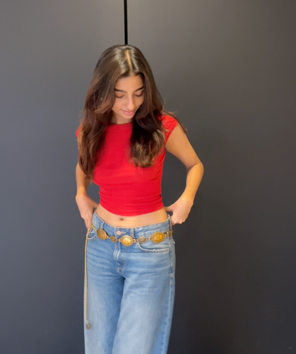 Chic Golden Tone Concho belt