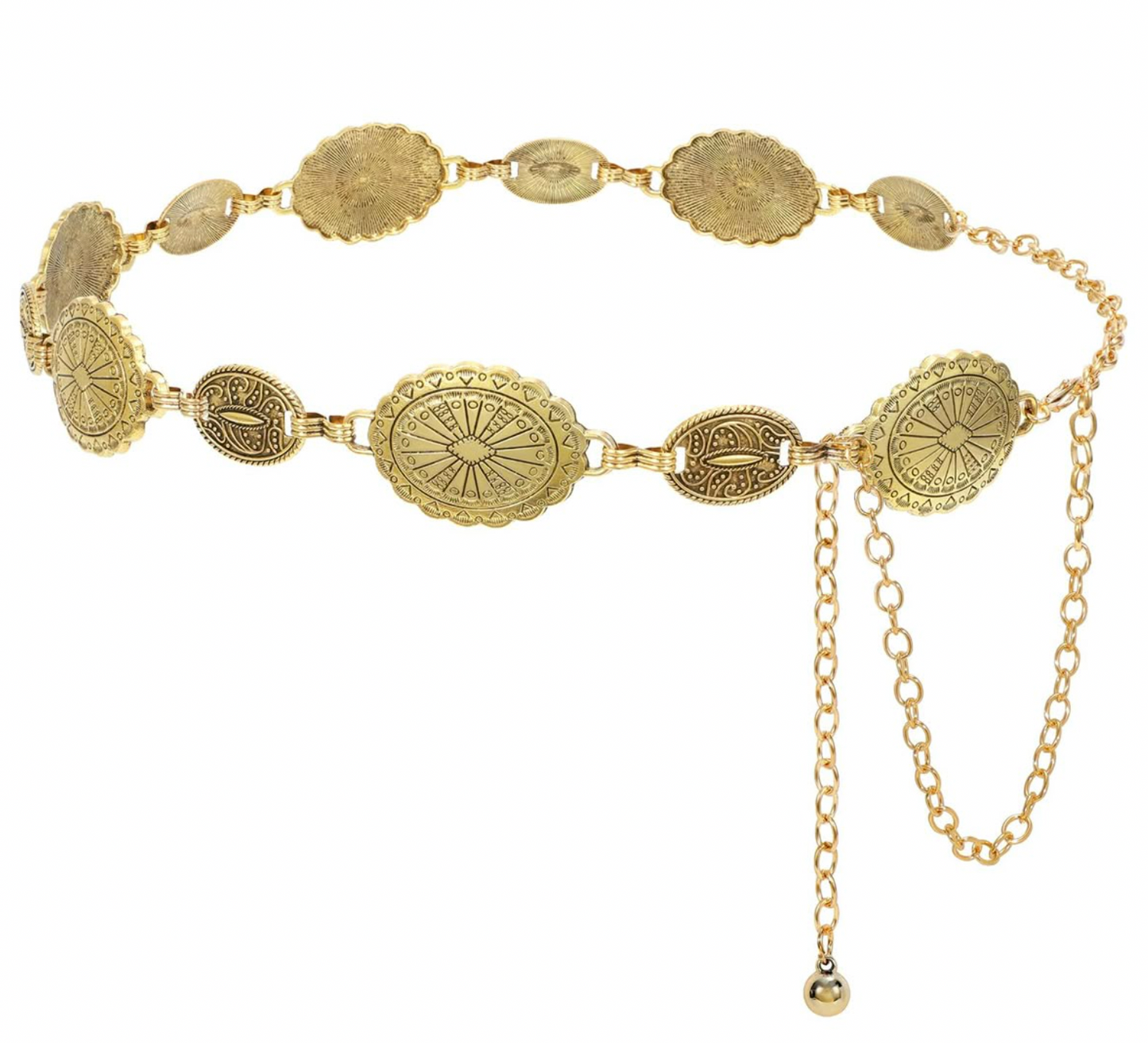 Chic Golden Tone Concho belt