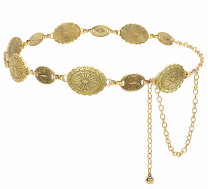 Chic Golden Tone Concho belt
