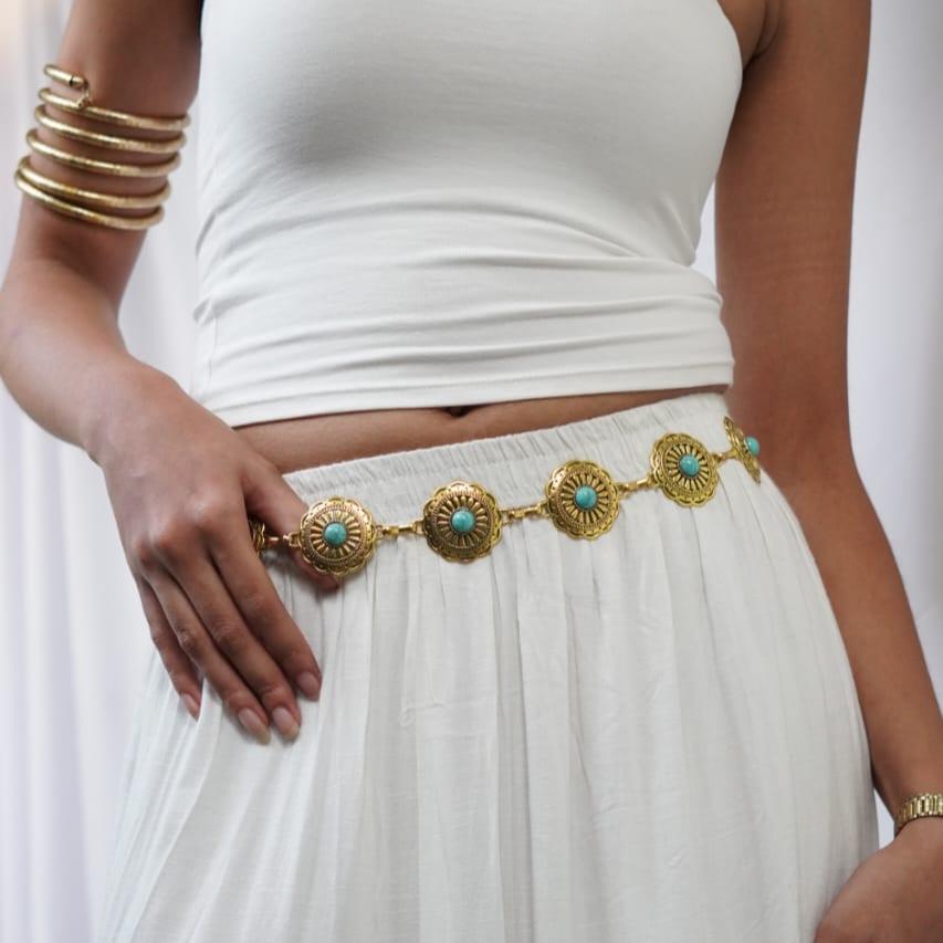 Boho Turquoise beads fashion belt