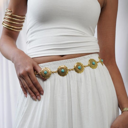 Boho Turquoise beads fashion belt